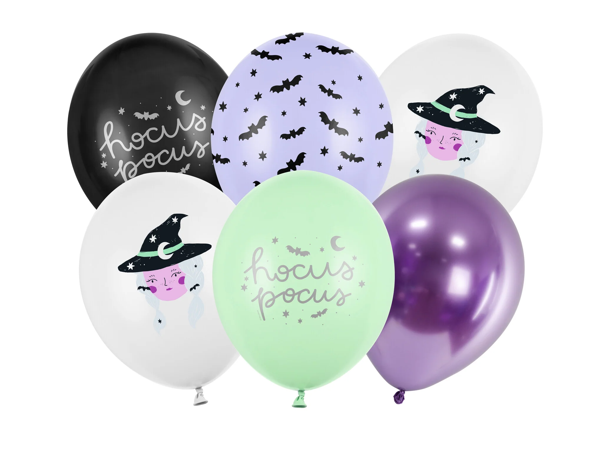 pack de 6 globos Hocus Pacus para decorar estancias de Halloween