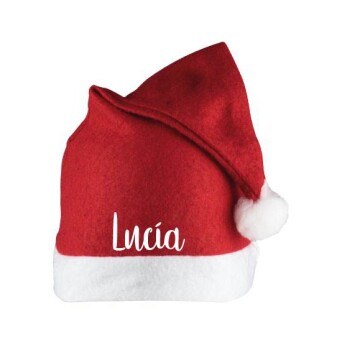 gorro papá noel con nombre personalizado como detalle de navidad