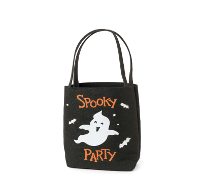 Bolsa fieltro negra Halloween fantasma 25cm.(sin asas) - AHA4