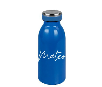 Botella latte azul personalizada con nombre - AGY52013nombresazul