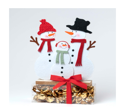 Figura familia muñeco nieve base madera y 34 minifruit 18cm - ANED124