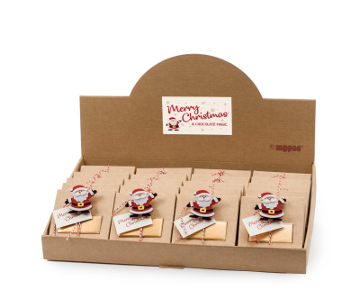 Set 24 cajas kraft 2 napolitanas pinza Papa Noel fieltro - AJNEB121