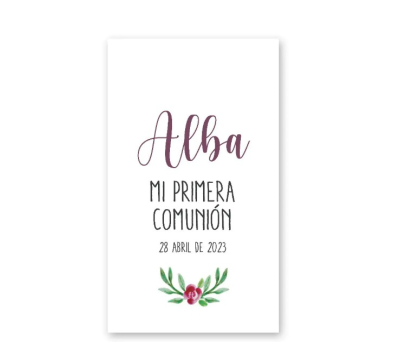 Tarjeta precortada niña comunión flores - AX9176anha