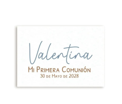 Tarjetas precortadas comunión azul -marrón - AX69anha