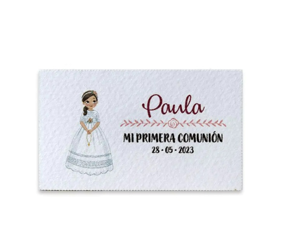 Tarjetas precortadas niña comunión rosario - AX8580anha